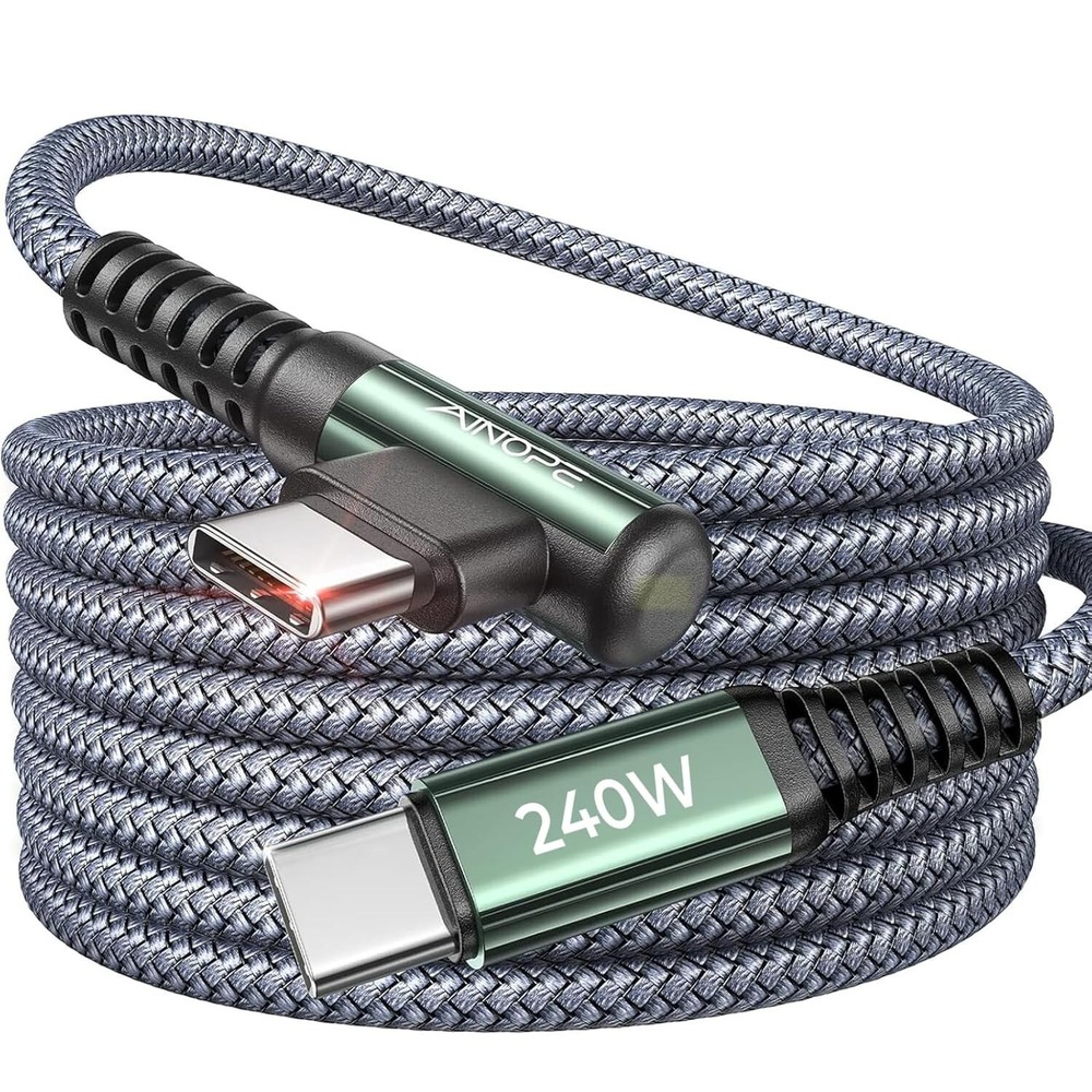 AINOPE 240W USB C to USB C Right Angle Fast Charging Cable