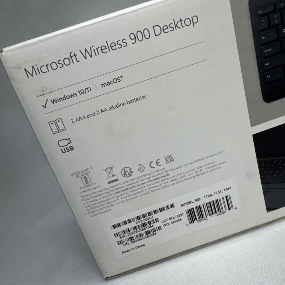 Microsoft Wireless Desktop 900 Keyboard Mouse Combo PT3-00001 Black
