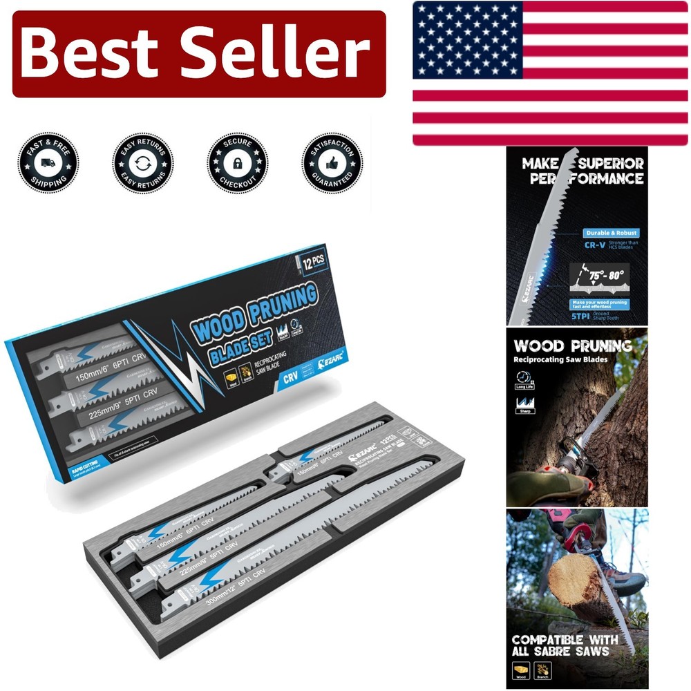 High-Quality 12-Piece Wood Saw Blade Set - Sharp, Durable & Universal Fit