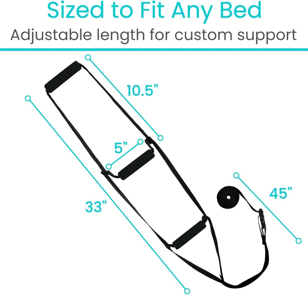 Vive Bed Ladder Assist - Pull Up Device 1 Count (Pack of 1), Black