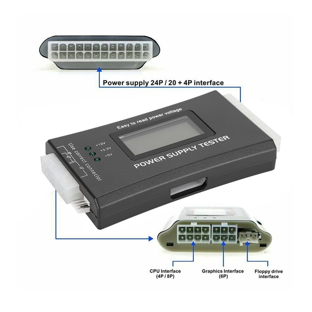 ATX Power Supply Computer Tester with LCD Display for Computer Maintenance WT