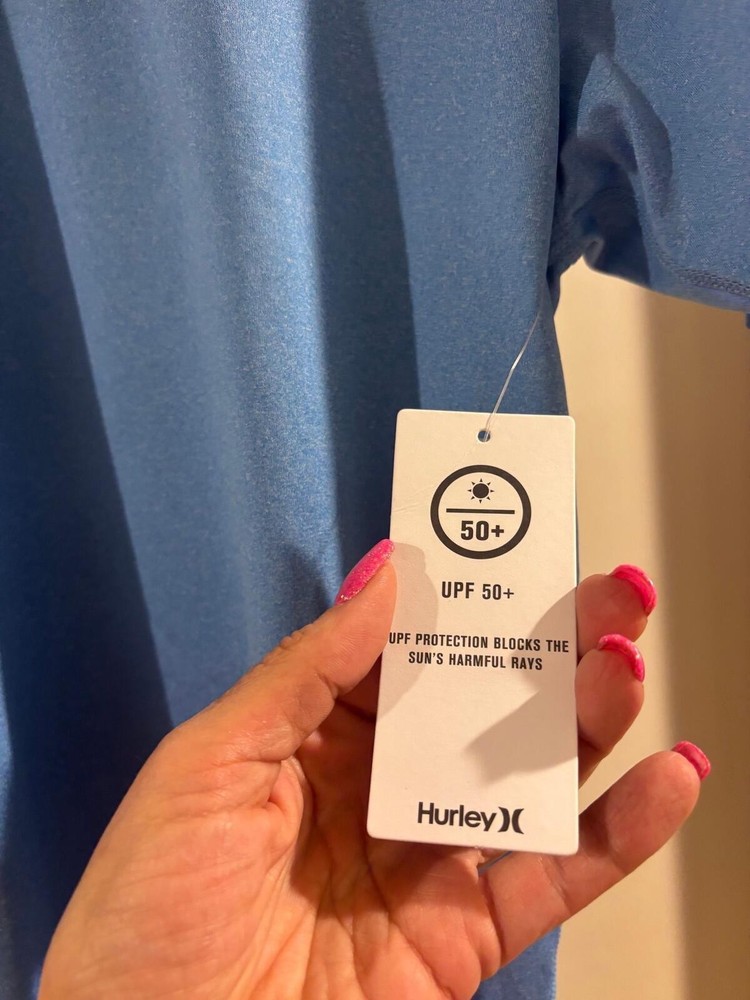 Hurley UPF 50 Shirt Small Blue Performance Tee Quick Dry