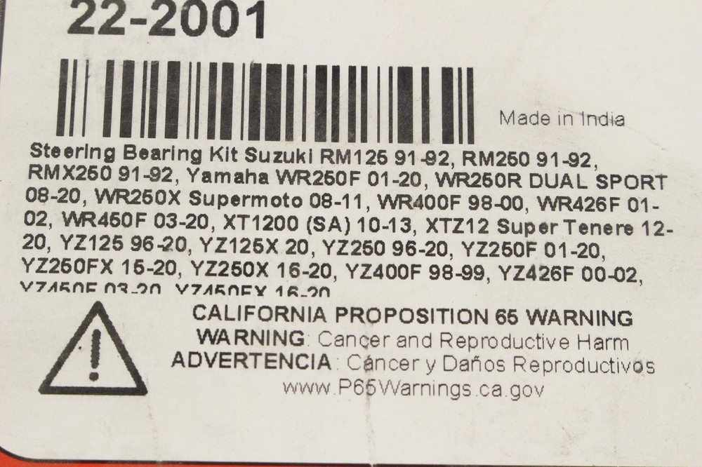 2017 Yamaha Yz250f Steering Bearing Kit k7248