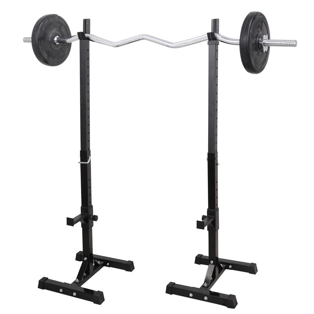 2pcs Adjustable Rack Standard Solid Steel Squat Stands Barbell Press Bench