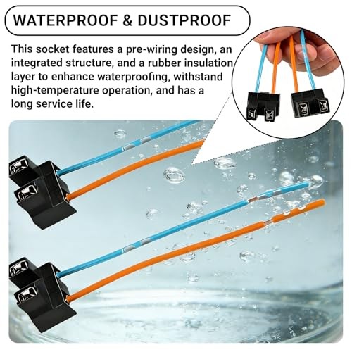 2PCS H7 Bulb Socket, Bulb Socket Harness Extension Kit, Replacement of Pure