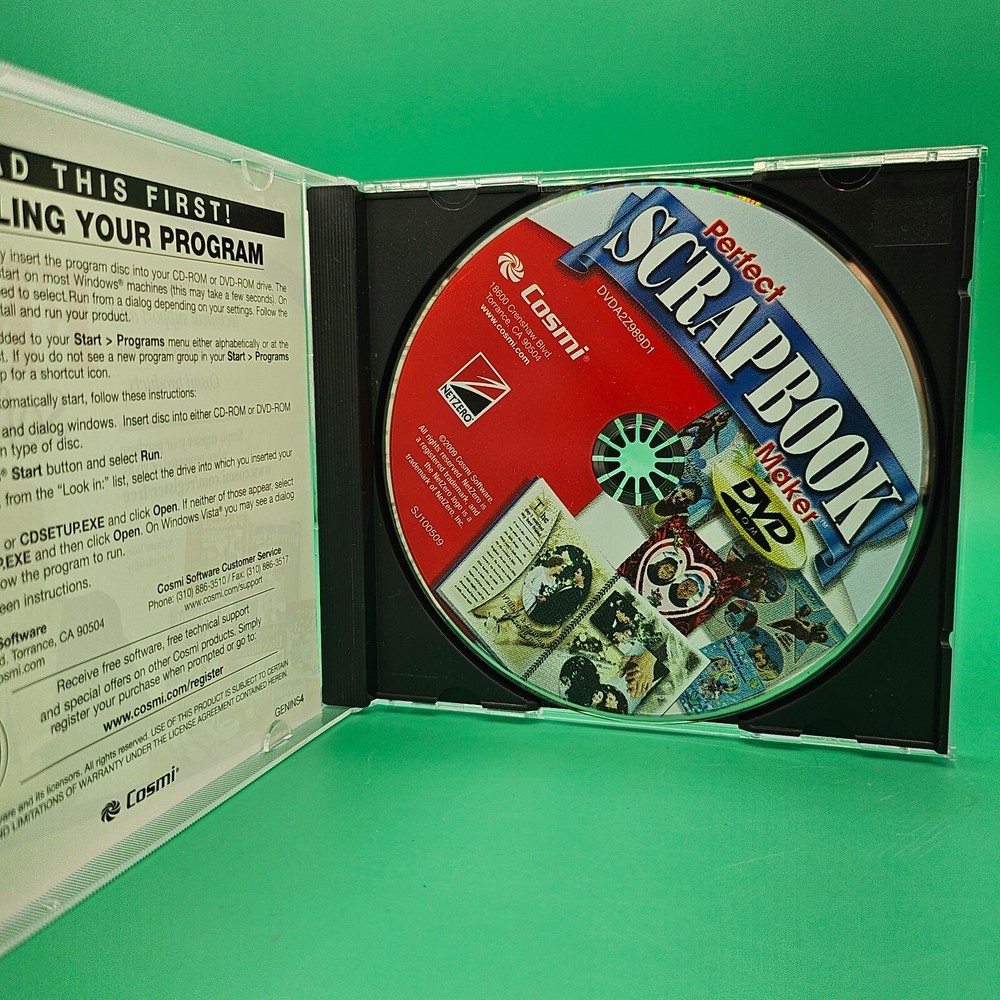 Cosmi Perfect Scrapbook Maker 2009 PC CD-ROM Advanced Photo Editor Software VG+