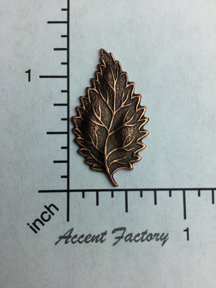 32645 - 2 Pc. Single Leaf Jewelry Finding Copper Oxidized