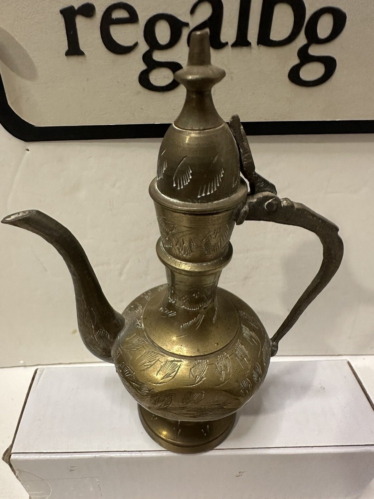 Vintage Solid Brass Lidded Ewer Lamp 1960 (T)...