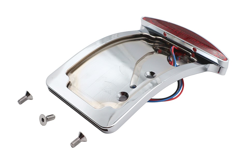 Chrome Slice LED Tail Lamp License Plate Assembly for Harley-Davidson