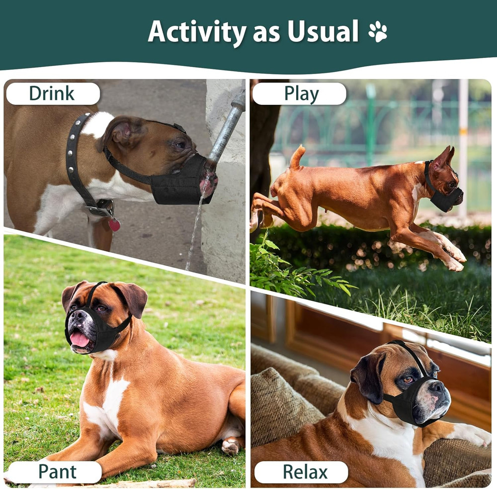 Pitbull Muzzle, Soft Dog Muzzle with Anti-Slip Strap for American Bully Bulldog