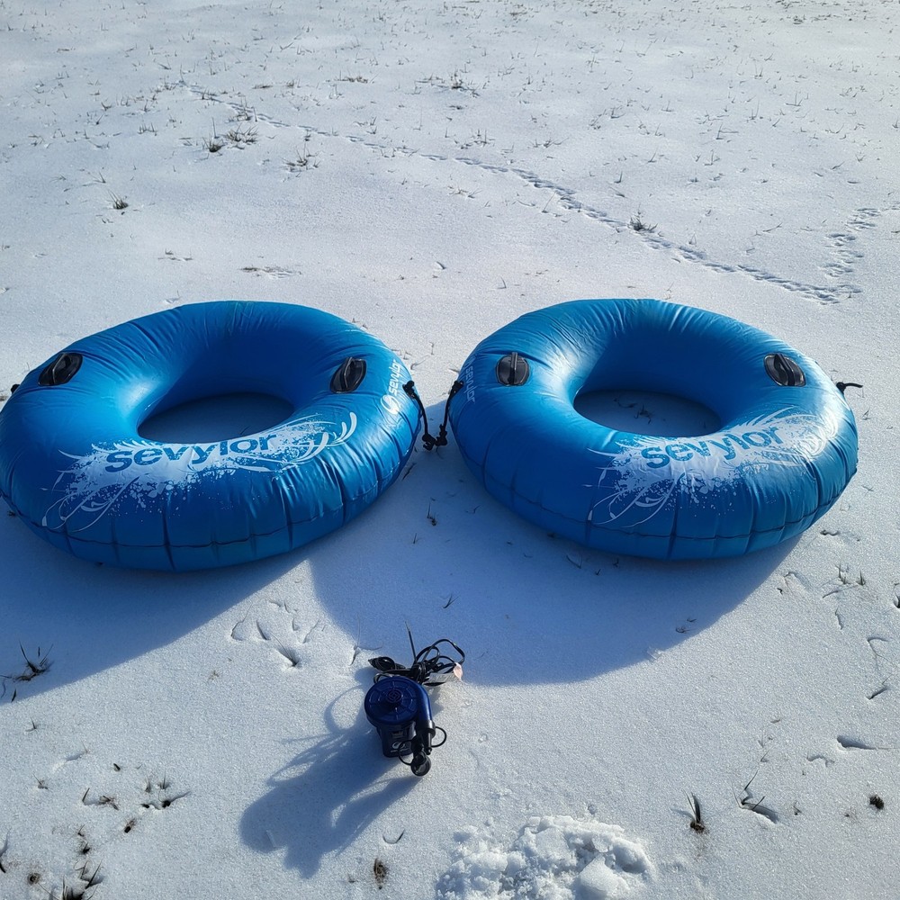 2 Sevylor Water Float Tubes 47 in Connectable Plus Pump River Leisure Fun