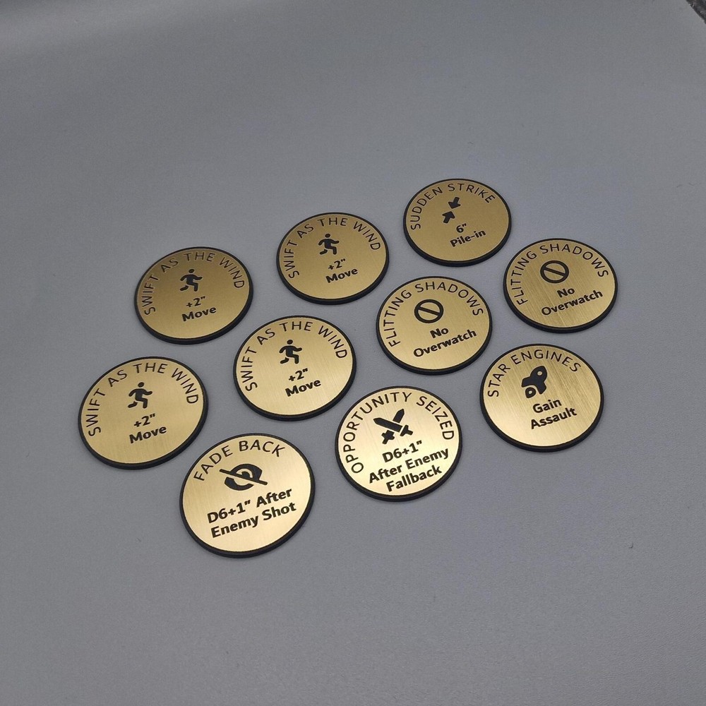 10 x Agile Manoeuvres Tokens (compatible with 10th Edition Aeldari Codex)