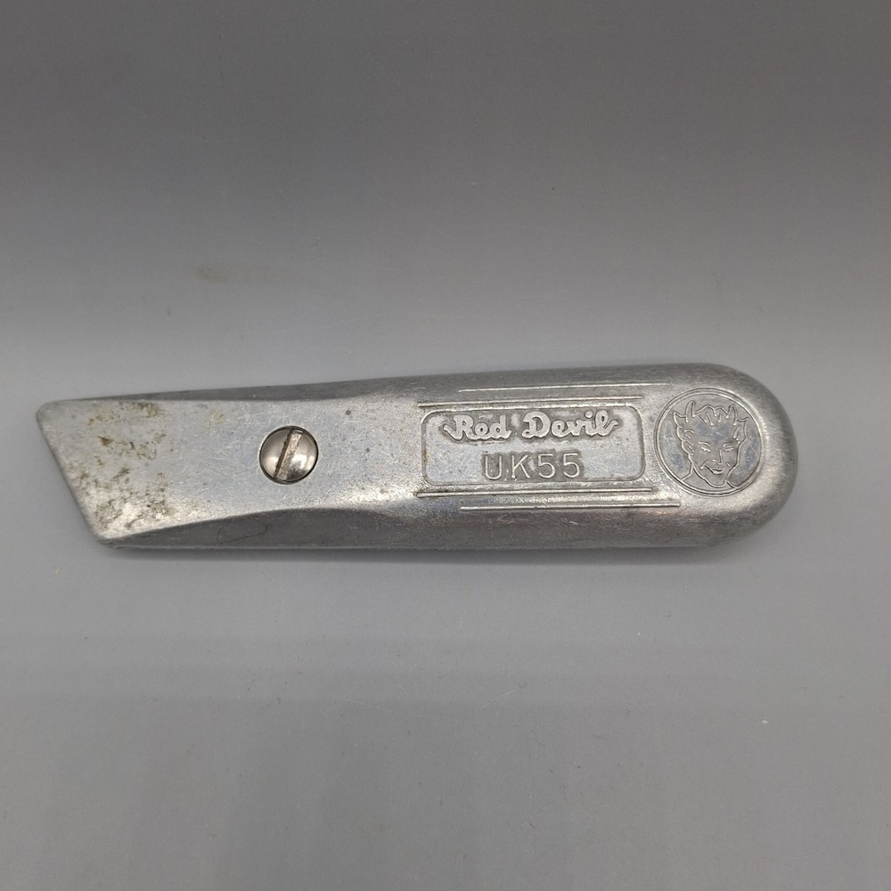 Red Devil UK55 Fixed Blade Utility Knife w/ 2 Original Blades, Vintage