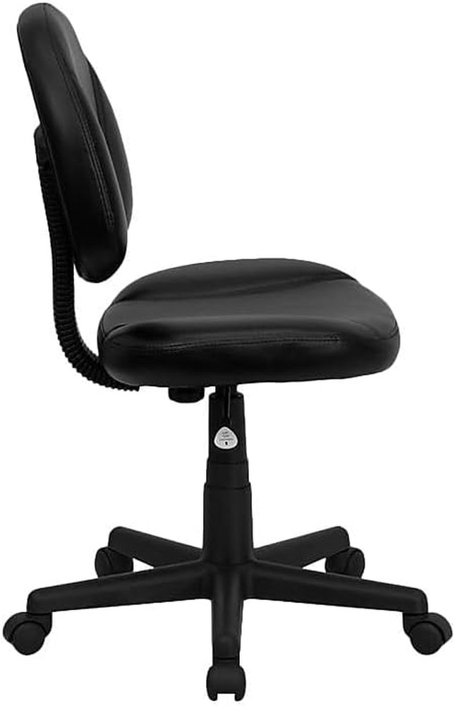 Ergonomic Black Leathersoft Swivel Task Chair with Back Depth Adjustment