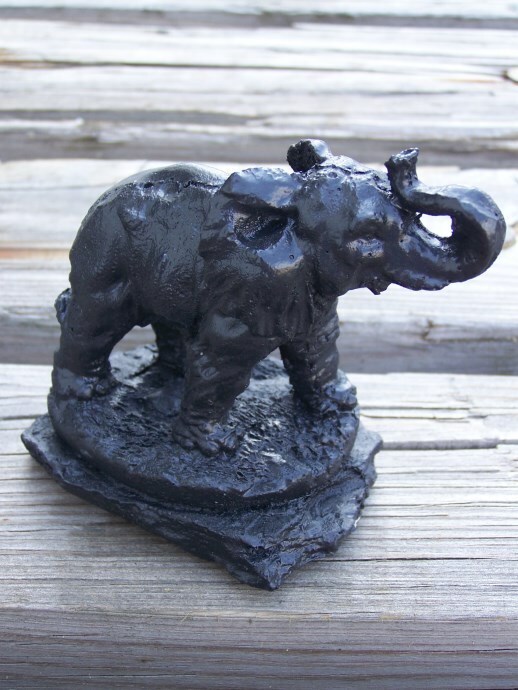 Handcrafted in Kentucky Made From Coal Elephant on Base Figurine
