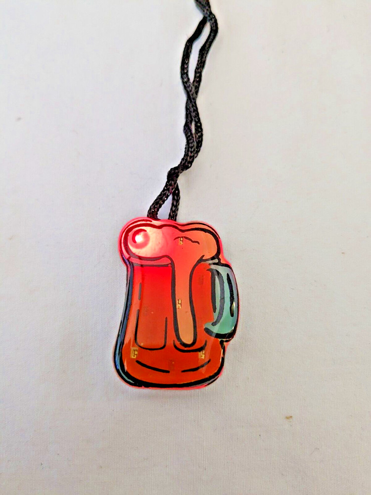 Beer Mug Body Flashing Blinking LED Light Up Flashy Blinky Necklace
