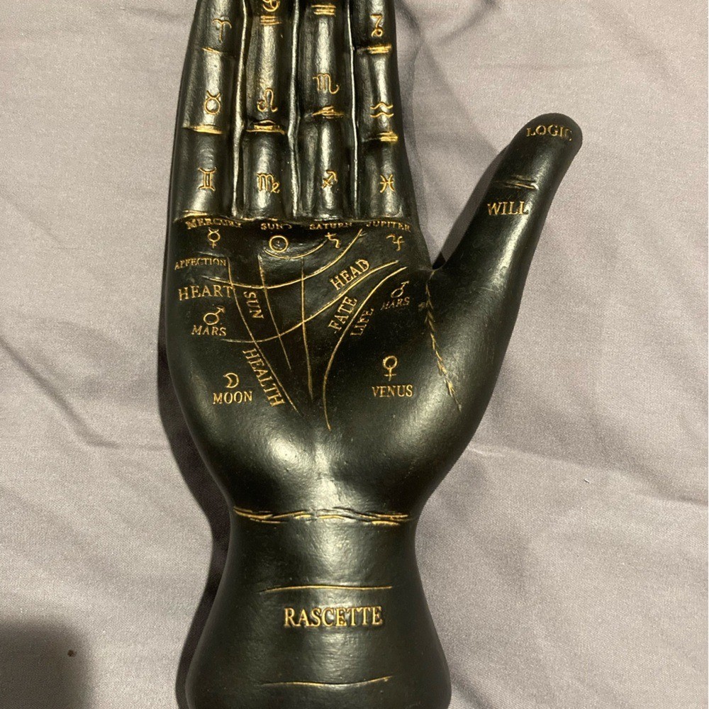 Ashland Black Halloween Palmistry Hand Table Accent