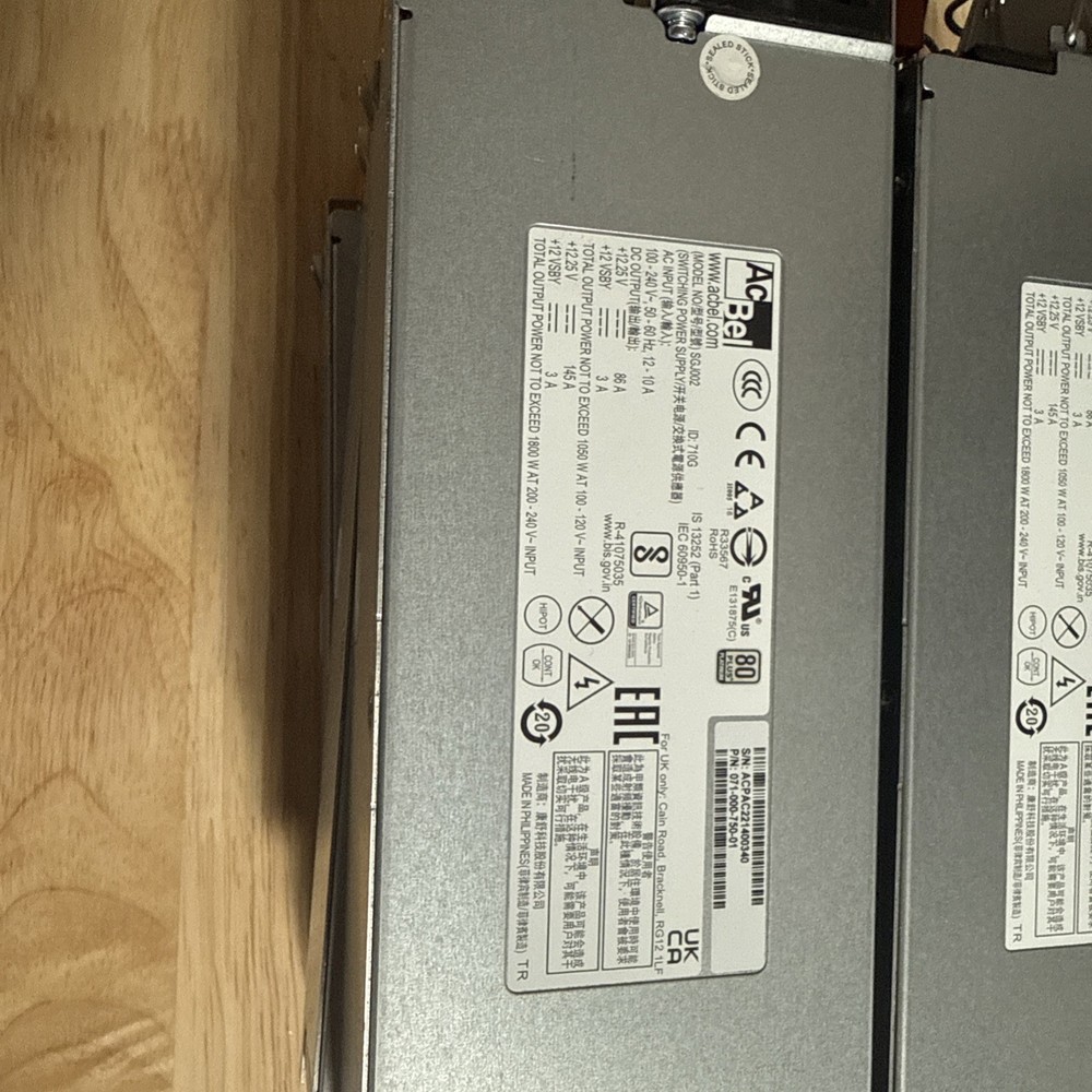 AcBel Power Supply Module PN: 071-000-750-01