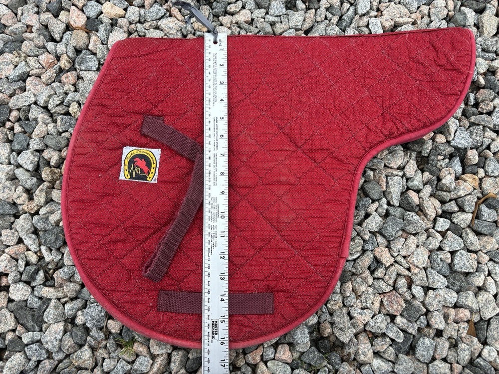 Pony Size Thick Red Countered English Saddle Blanket
