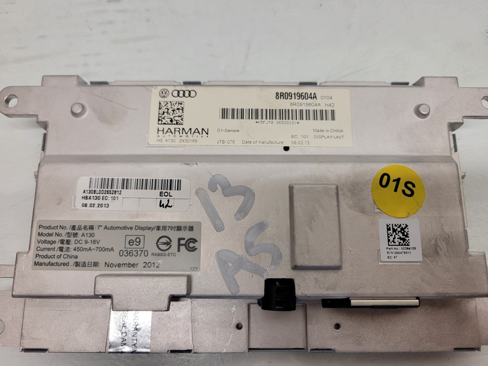 2013-2016 Audi A5 Information Gps Navigation Display Screen Oem