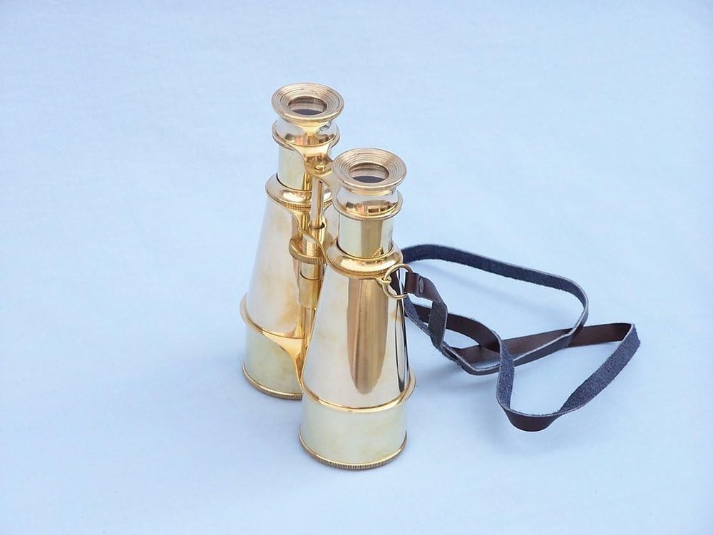 Hampton Nautical Captain's Solid Brass Binoculars, 6", Brass