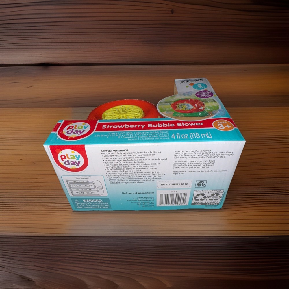 Strawberry Bubble Blower Includes Strawberry Scented Bubble Solution