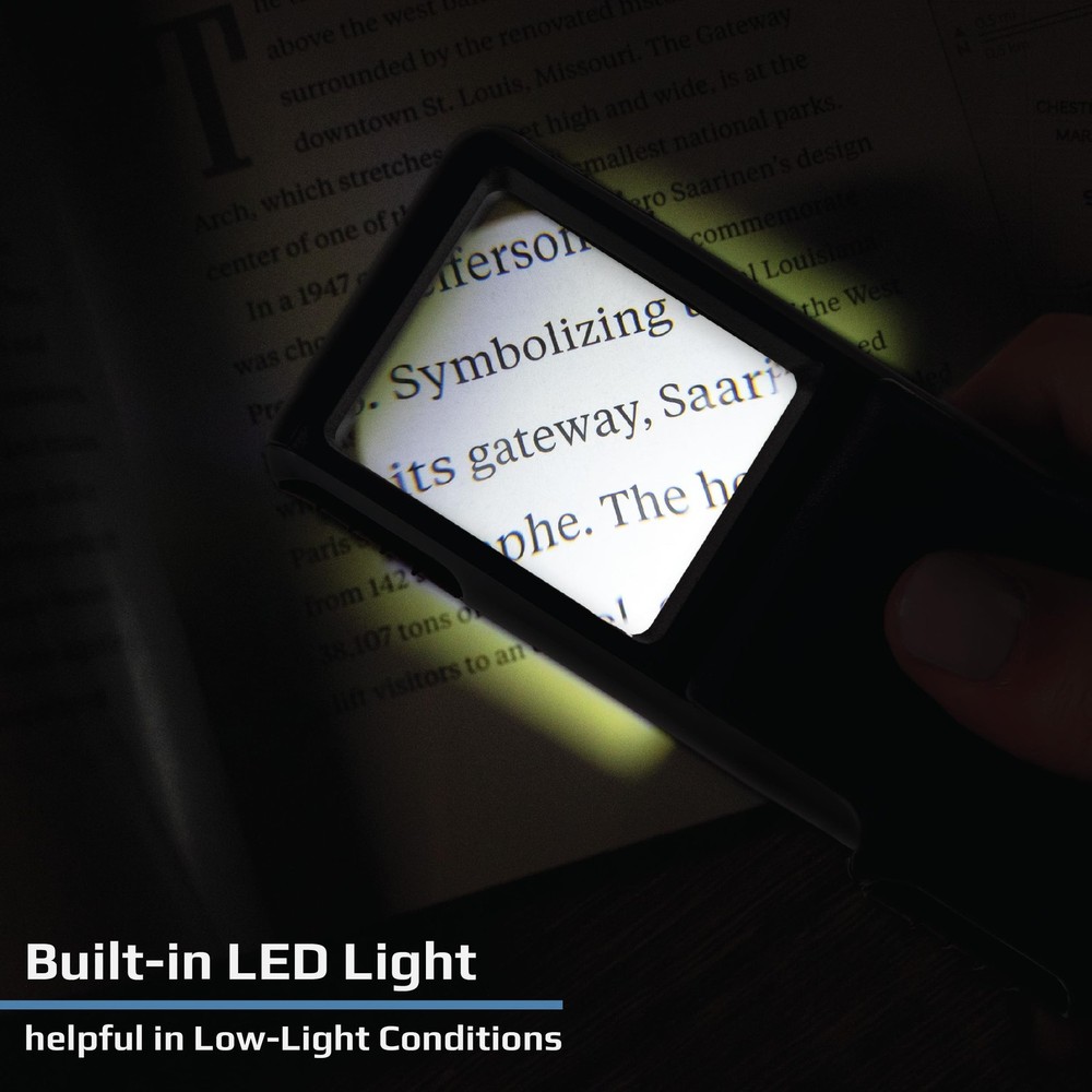 Carson MiniBrite 3x Power LED Lighted Slide Out Magnifier with Protective Sle...