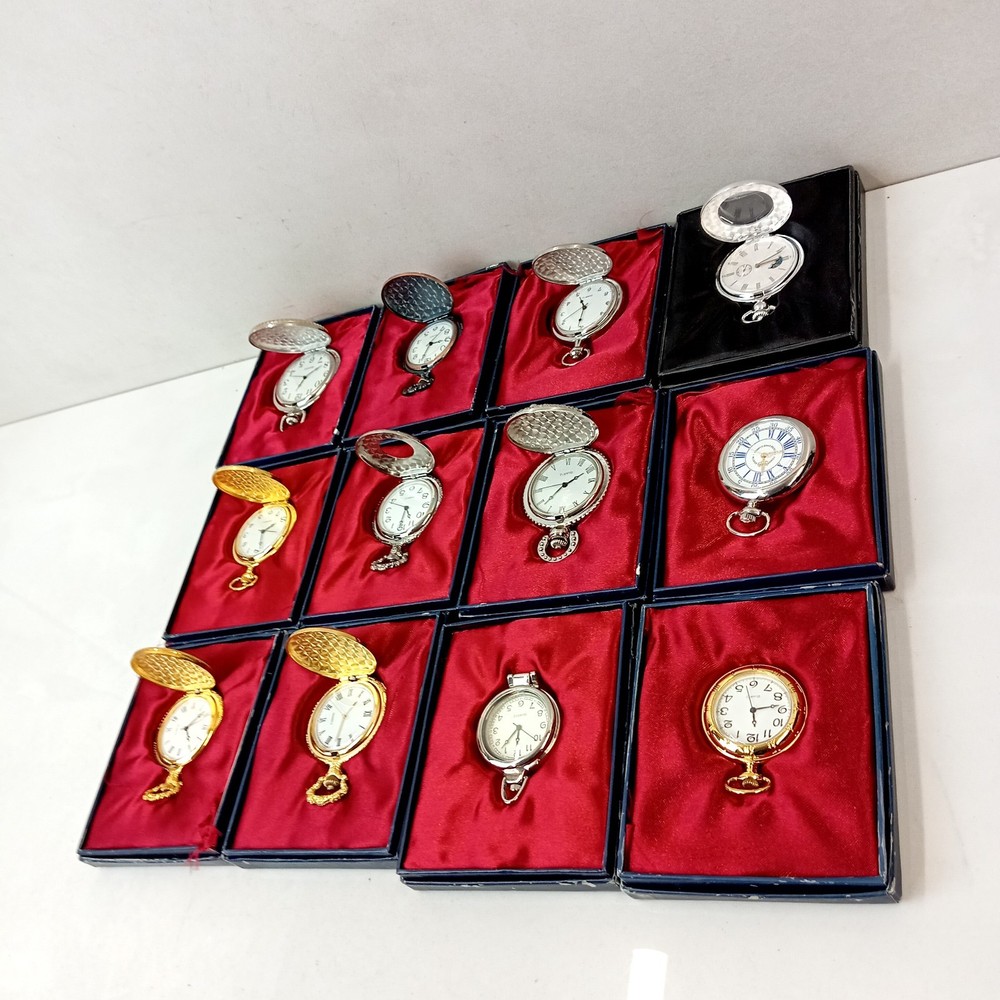 Assorted Collectors Pocket Watches Quartz UNTESTED x 12