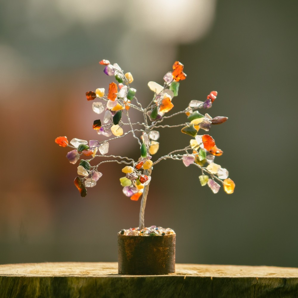 Multi stoneTree Bonsai Tree Crystal Tree Chakra Tree Wire wrapped tree Gem tree