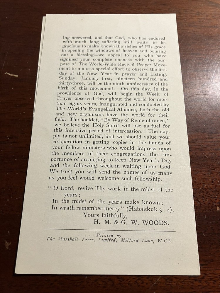 Staggering Facts Only Possible Solution World Wide Revival Prayer Brochure