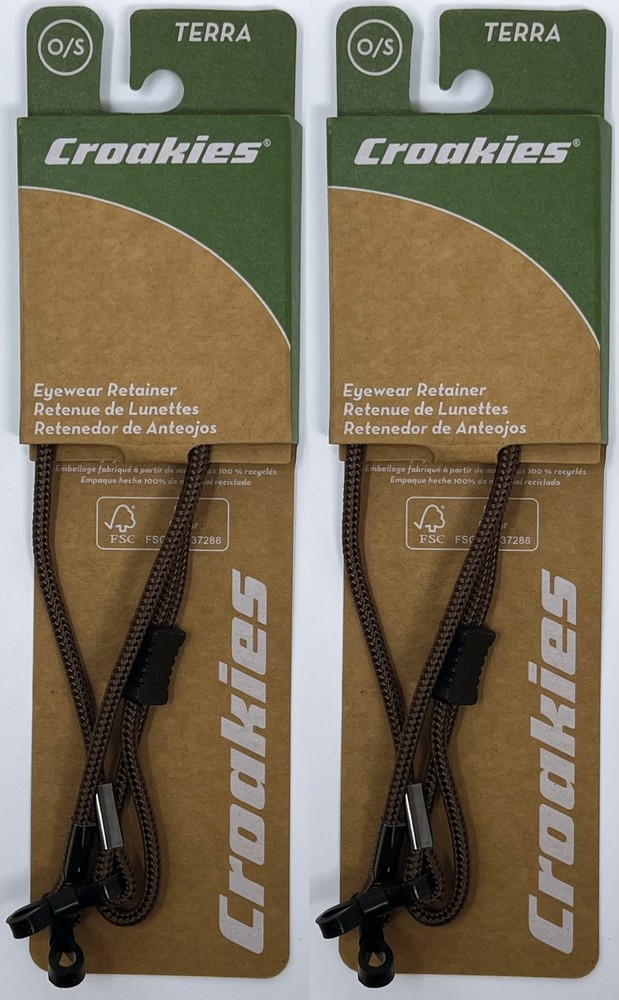 Croakies Terra Spec Cord Adjustable Eyewear Retainer - Brown (2-Pack)