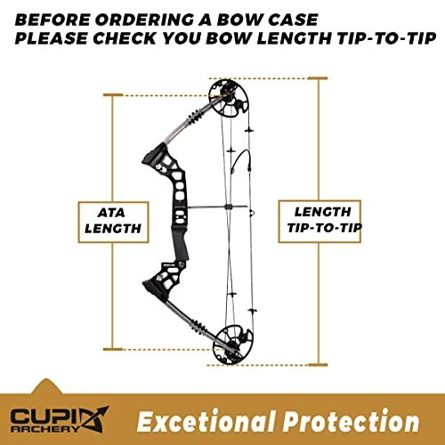 Lightweight Soft Compound Bow Case with Arrow Pocket & Backpack Straps - Durable