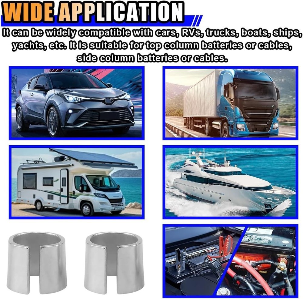 Car Battery Post Shims, Universal Adapter Sleeves for Safe Electrical Connection
