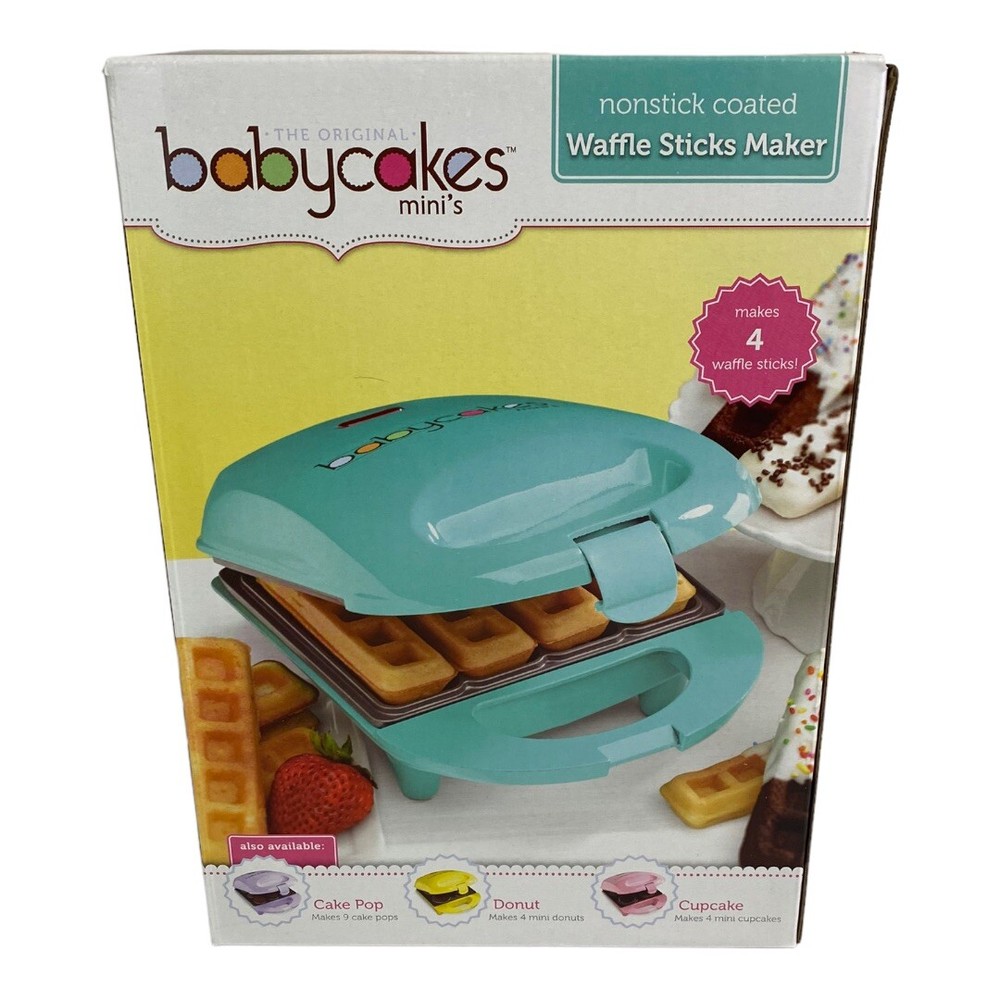 Babycakes Waffle Stick Maker Mini Blue Gift NEW