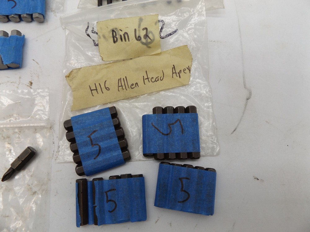 Lot of 90 Socket Head (Hex-Allen) Hex Insert Bits, SAE