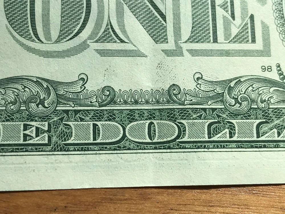 2021 -$1 One Dollar Bill MISALIGNED ERROR/MISCUT