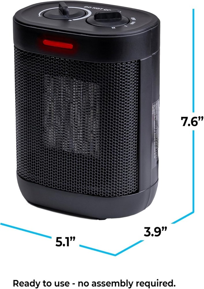Versatile Ceramic Space Heater with Tip-Over Protection - Adjustable & Portable