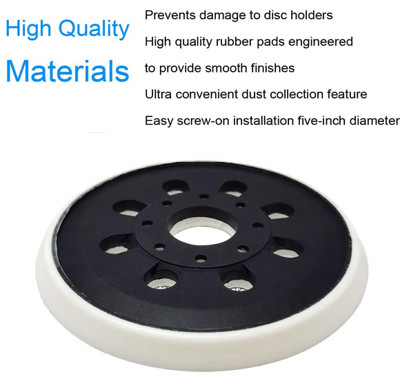 5 Inch 8 Hole Hook-&-Loop Sander Backing Pad Replacement Sanding Pad for Bosch R