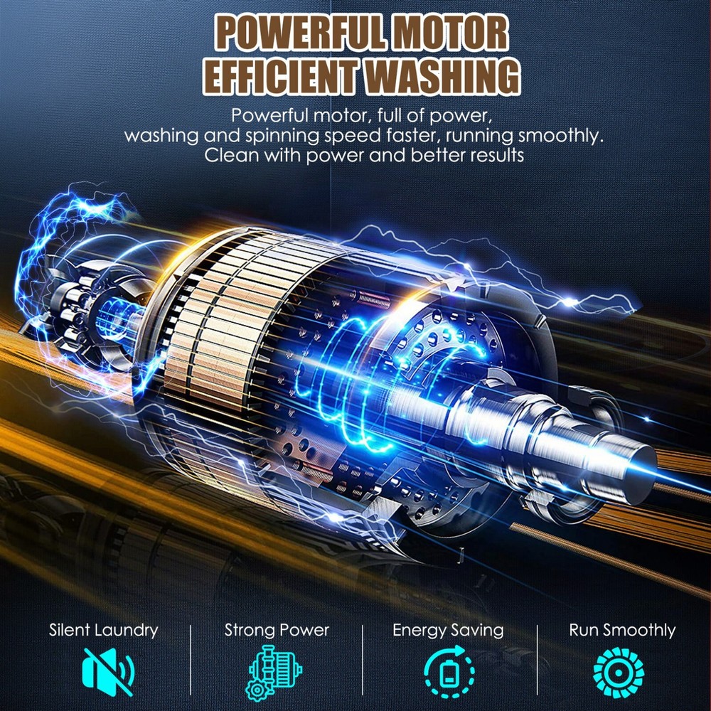 Washing Machine for Household Use 15.6lbs Top Loading Laundry Washer Machine LED