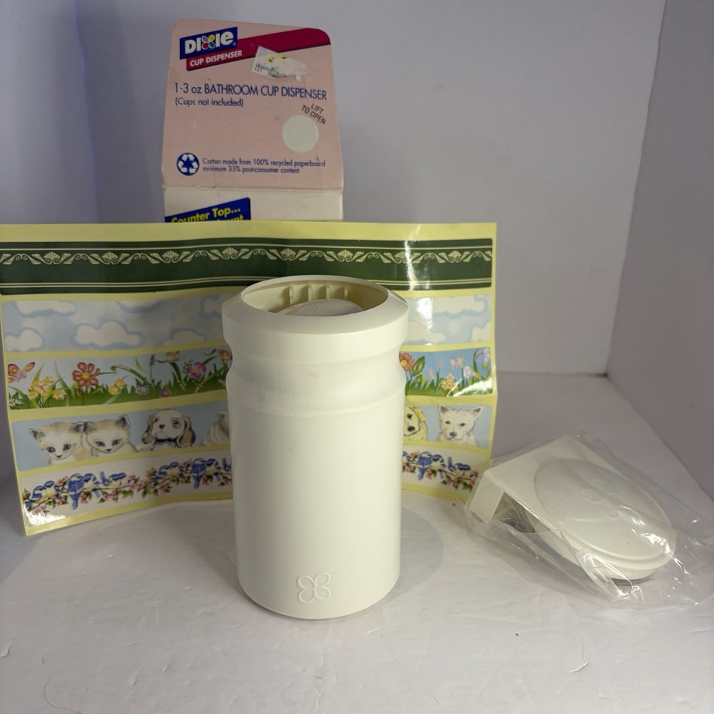 Vtg 2001 Dixie Cup Plastic Dispenser Bathroom Mountable NIB EUC Cups Not Include