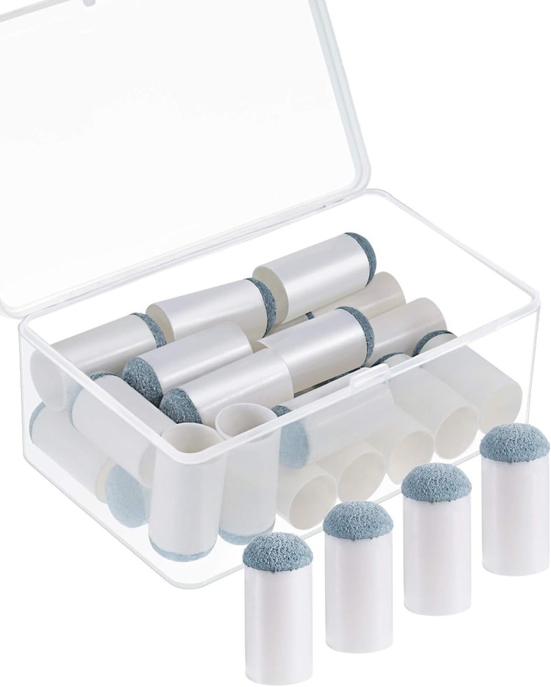 Fast-Fix 24 Pcs Pool Cue Tips Replacement Kit in Storage Box - 13mm Size
