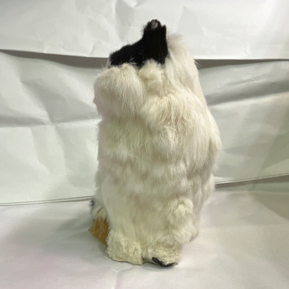 Medium Calico Cat decor White Black Brown 7in