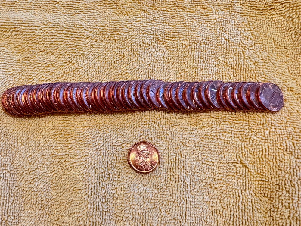 *1969-D Lincoln Cent Roll, Choice Uncirculated Full Red*