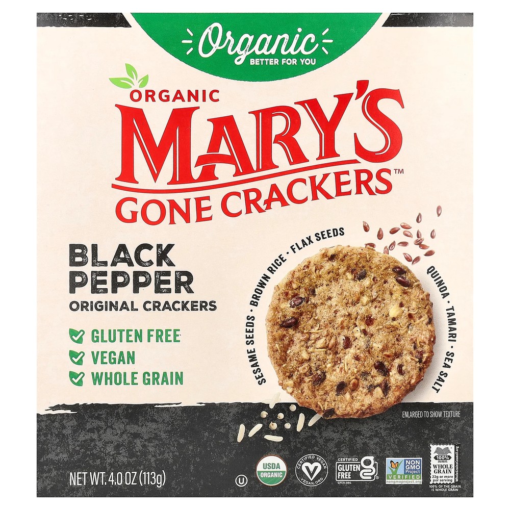 Organic Black Pepper Original Crackers, 4 oz (113 g)