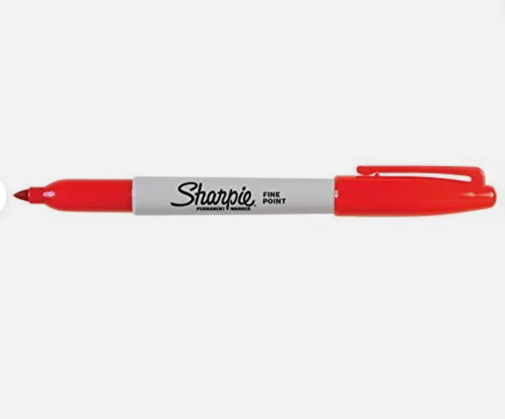 Sharpie Permanent Markers Red Fine Point 12 Count New in Box