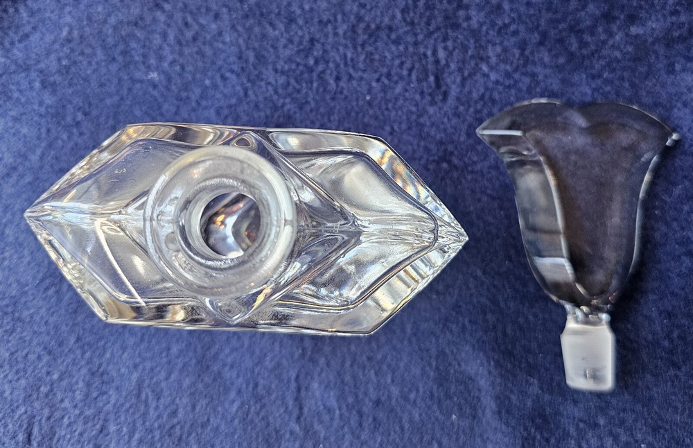 VINTAGE Lead Crystal perfume bottle. Clear