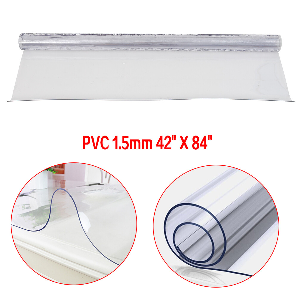 Clear Transparent Vinyl PVC 1.5mm Thick Tablecloth Dining Table Protector Cover