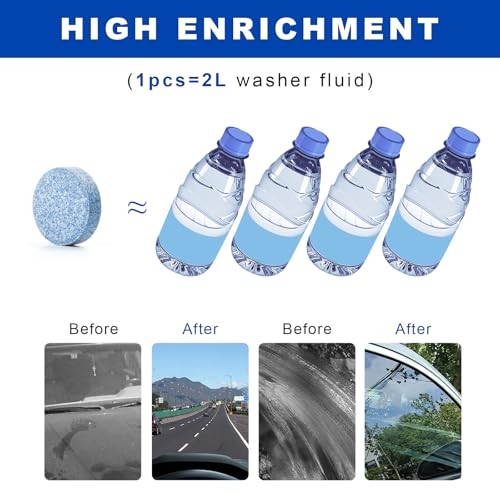 100 PCS Car Windshield Washer Fluid Tablets, Auto Window Glass Concentrated