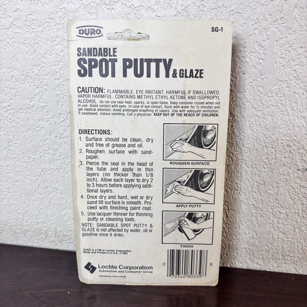 Vintage Duro Sandable Spot Putty