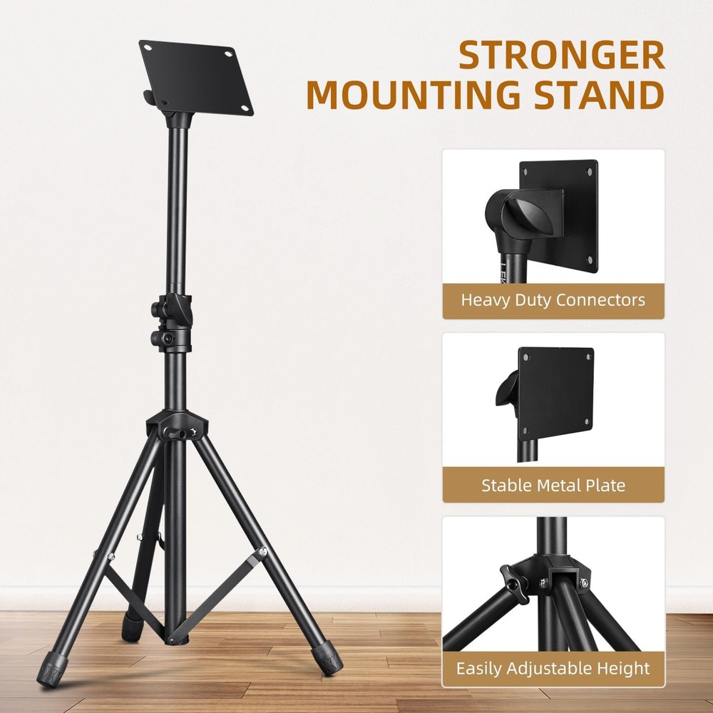 LEKATO Electronic Mounting Stand with Plate, Drum Pad Percussion Black